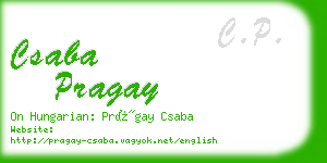 csaba pragay business card